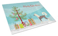 Chinese Crested Christmas Tree Cutting Board Tempered Glass Kitchen Cutting Surface, Heat Resistant Chopping, Non-Slip Feet, Food Prep & Serving