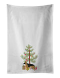 German Shepherd Christmas Tree Kitchen Towel Set of 2 White Dish Towels Decorative Bathroom Hand towel for Hand, Face, Hair, Yoga, Tea, Dishcloth, 19 X 28", White