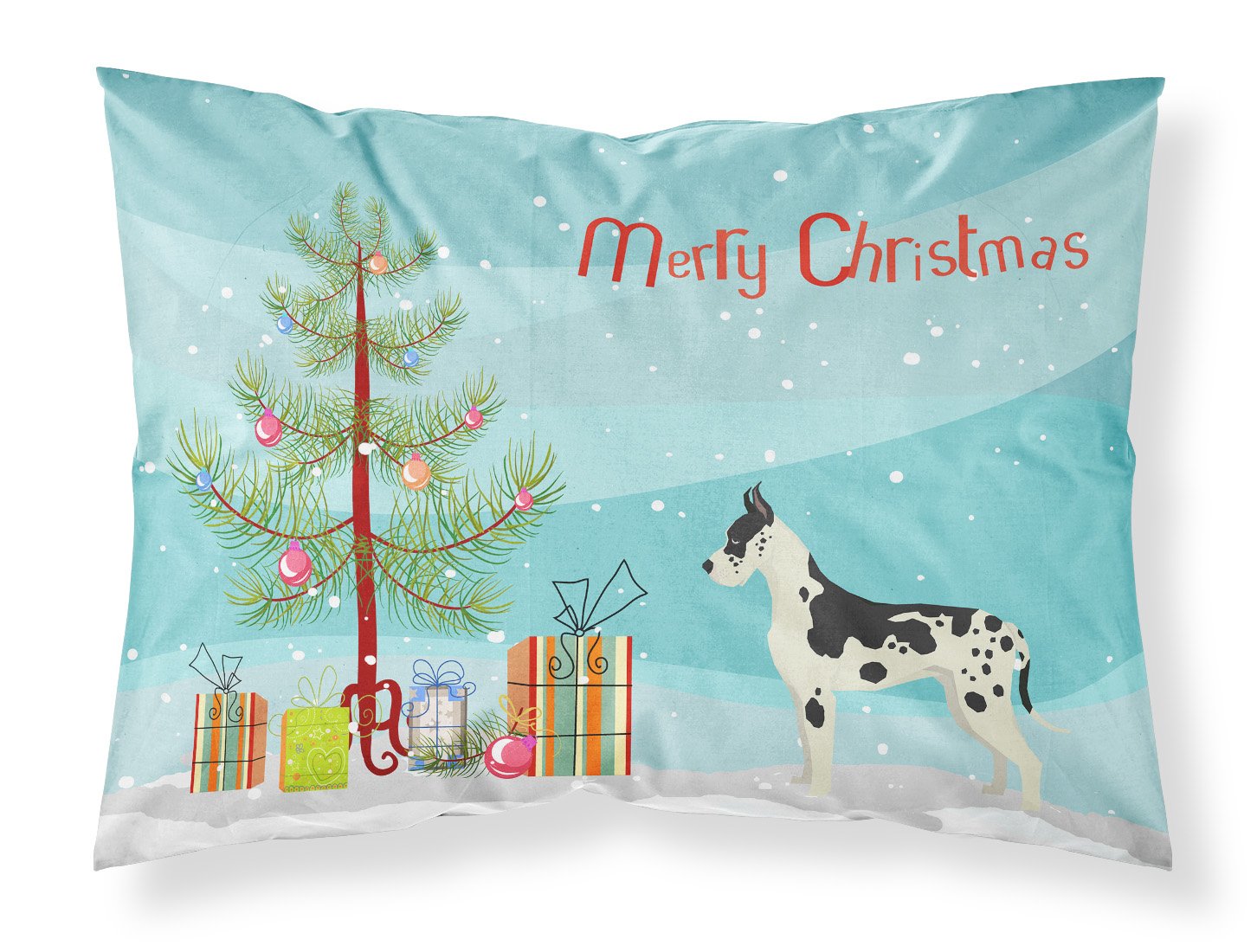 Great Dane Christmas Tree Standard Pillowcase Lightweight Super Soft Easy Care Decorative Artwork Pillowcase, Standard