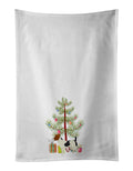 Jack Russell Terrier Christmas Tree Kitchen Towel Set of 2 White Dish Towels Decorative Bathroom Hand towel for Hand, Face, Hair, Yoga, Tea, Dishcloth, 19 X 28", White