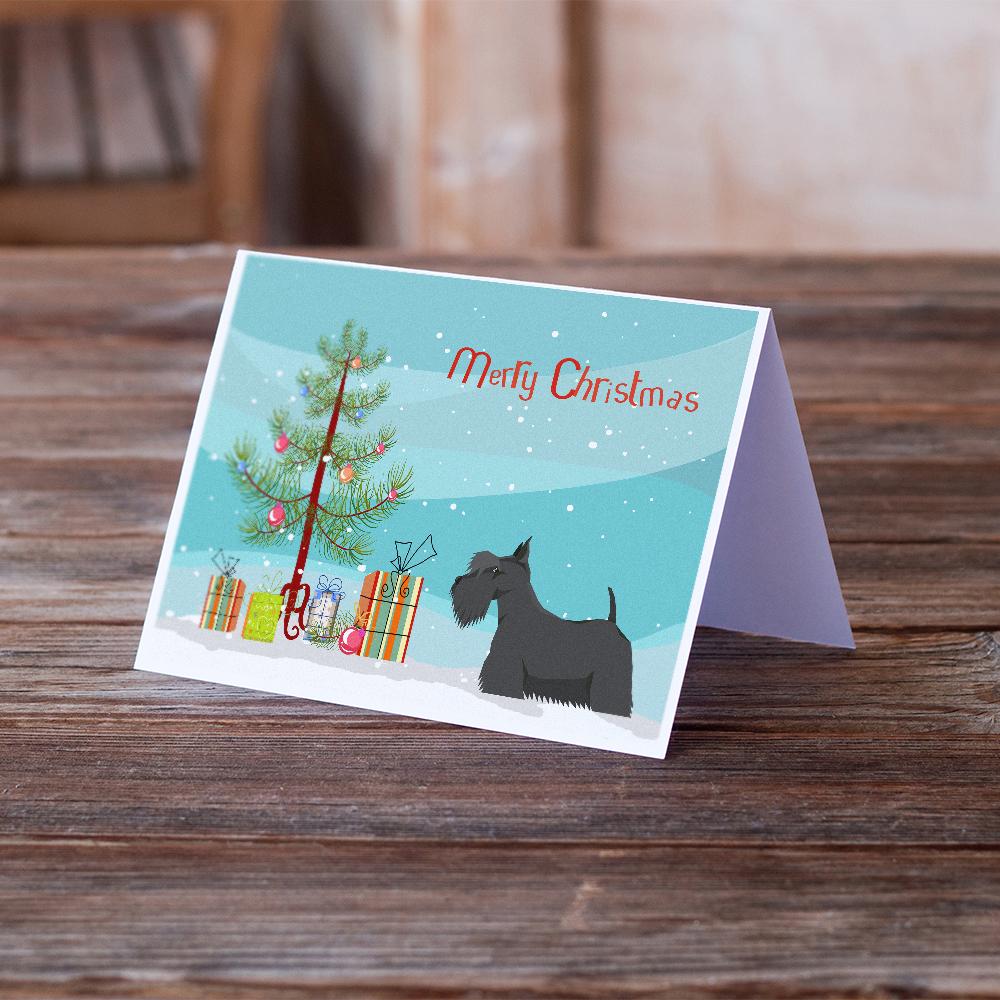 Scottish Terrier Christmas Tree Greeting Cards Pack of 8 Blank Cards with Envelopes Whimsical A7 Size 5x7