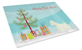 Westie Christmas Tree Cutting Board Tempered Glass Kitchen Cutting Surface, Heat Resistant Chopping, Non-Slip Feet, Food Prep & Serving