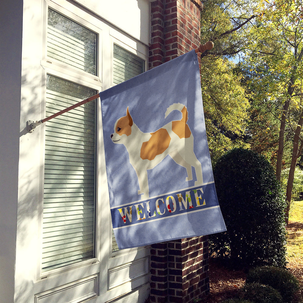Chihuahua Welcome House Flag 28x40 Porch Sleeve Pole Decorative Outside Yard Banner Artwork Wall Hanging, Polyester
