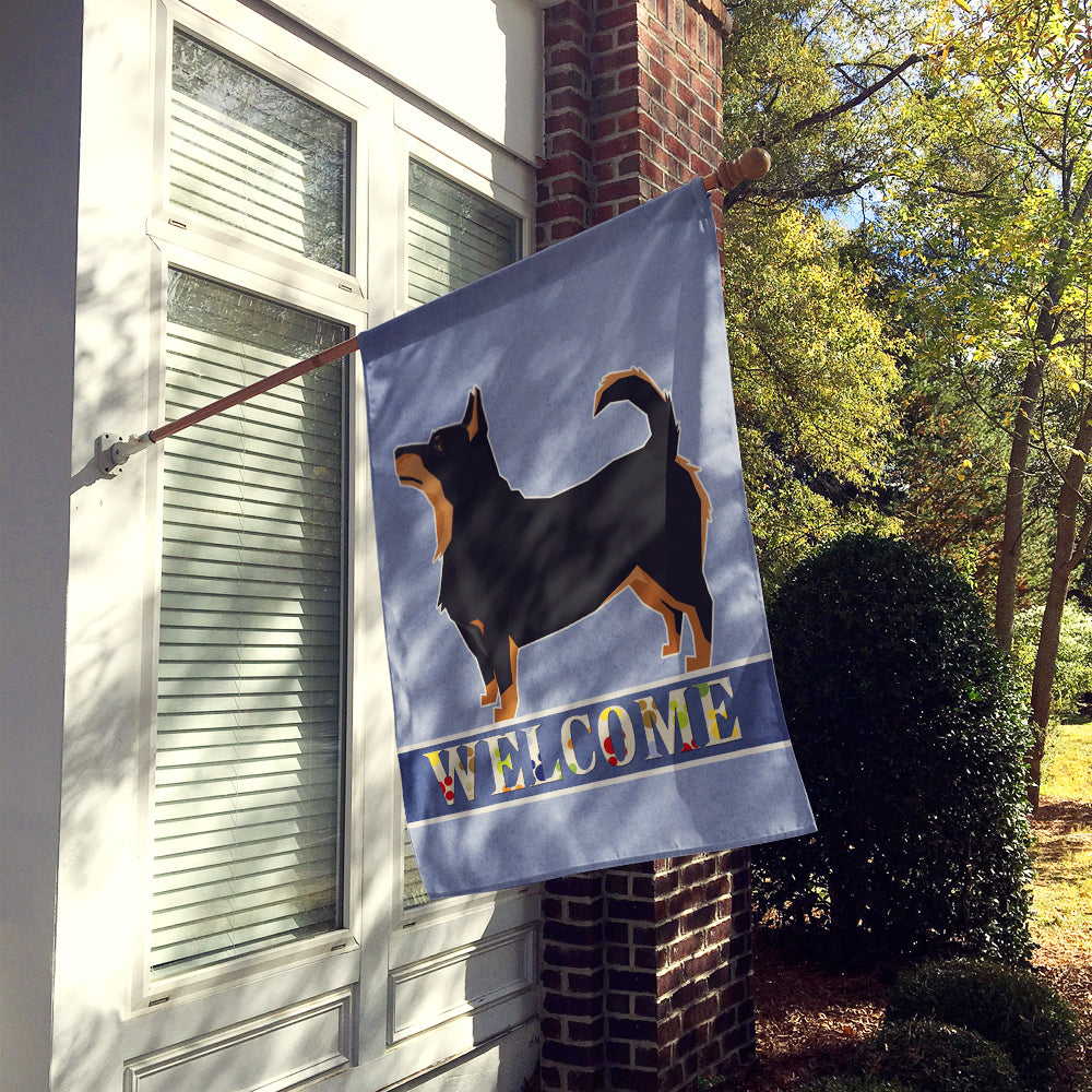 Lancashire Terrier Welcome House Flag 28x40 Porch Sleeve Pole Decorative Outside Yard Banner Artwork Wall Hanging, Polyester