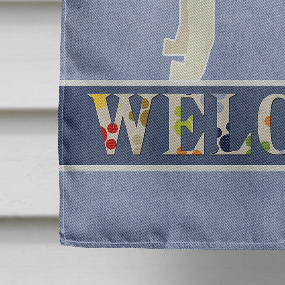 Toy Fox Terrier Welcome House Flag 28x40 Porch Sleeve Pole Decorative Outside Yard Banner Artwork Wall Hanging, Polyester