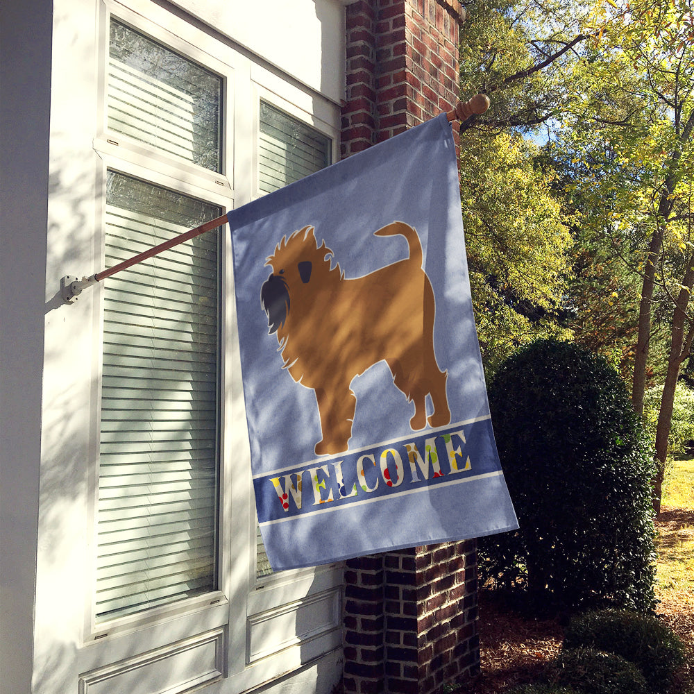 Tan Affenpinscher Welcome House Flag 28x40 Porch Sleeve Pole Decorative Outside Yard Banner Artwork Wall Hanging, Polyester