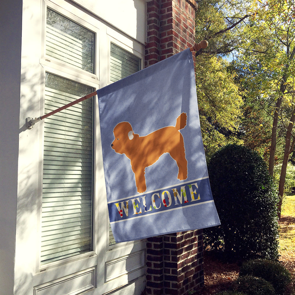 Toy Poodle Welcome House Flag 28x40 Porch Sleeve Pole Decorative Outside Yard Banner Artwork Wall Hanging, Polyester
