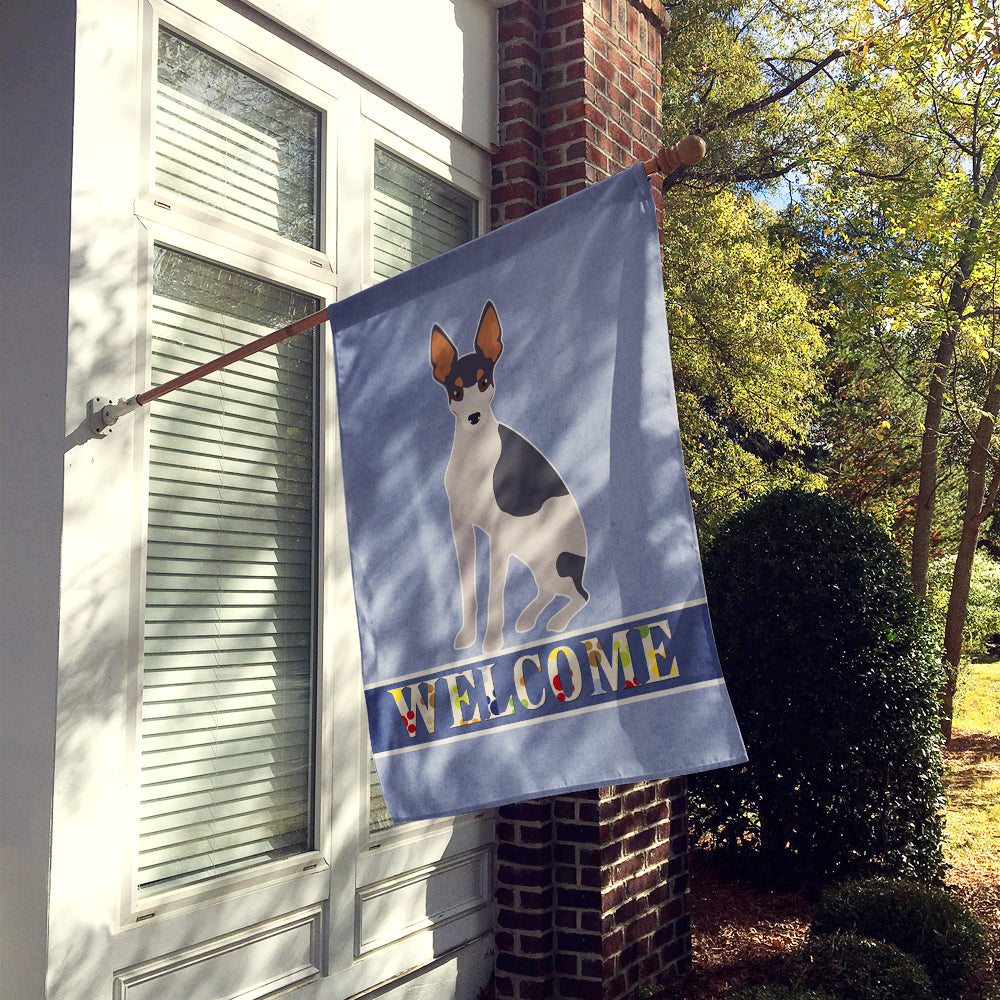 Miniature Fox Terrier #2 Welcome House Flag 28x40 Porch Sleeve Pole Decorative Outside Yard Banner Artwork Wall Hanging, Polyester
