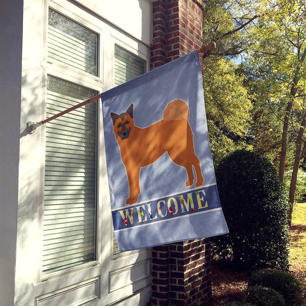 Chow Shepherd Welcome House Flag 28x40 Porch Sleeve Pole Decorative Outside Yard Banner Artwork Wall Hanging, Polyester