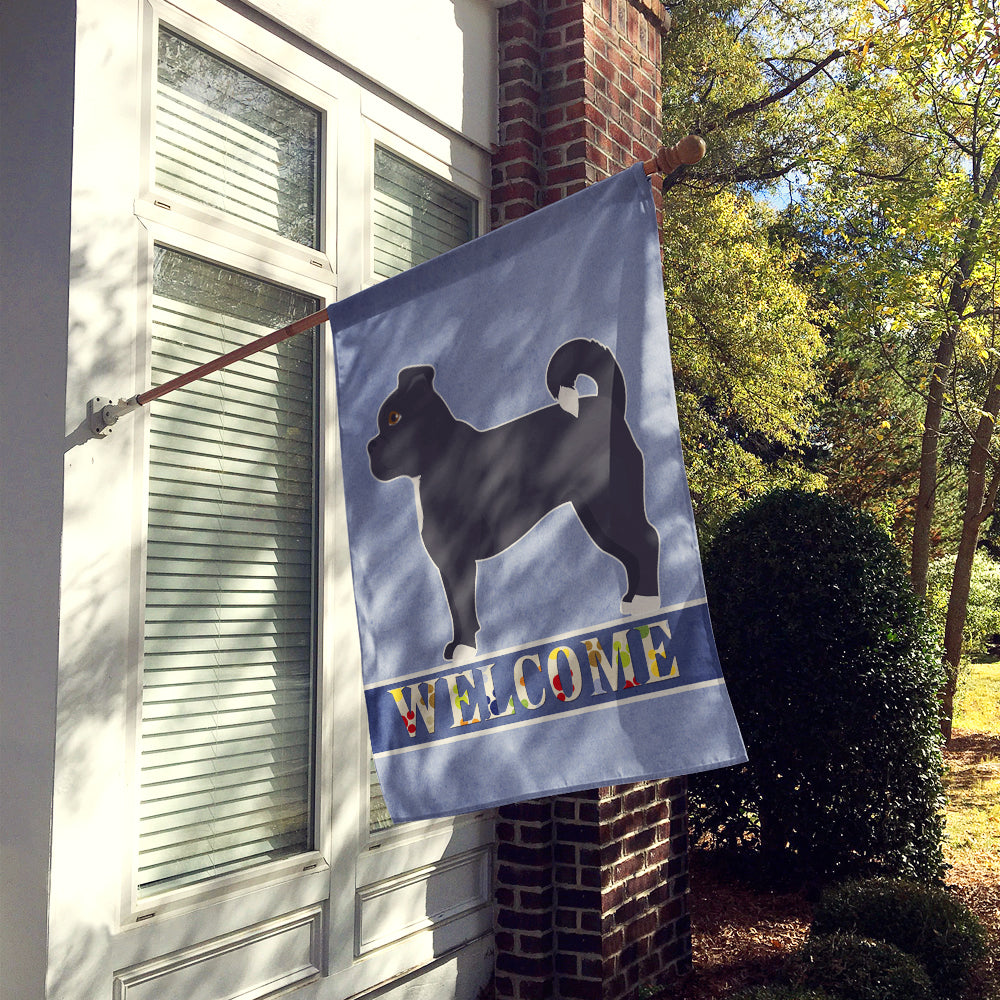 Black Chug Welcome House Flag 28x40 Porch Sleeve Pole Decorative Outside Yard Banner Artwork Wall Hanging, Polyester