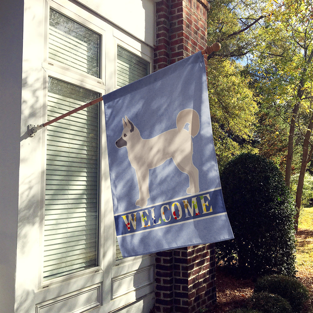 Gerberian Shepsky Welcome House Flag 28x40 Porch Sleeve Pole Decorative Outside Yard Banner Artwork Wall Hanging, Polyester