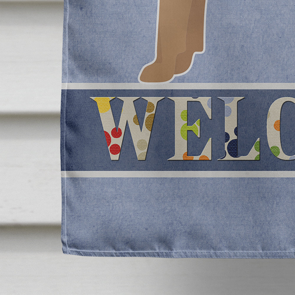 German Sheprador #2 Welcome House Flag 28x40 Porch Sleeve Pole Decorative Outside Yard Banner Artwork Wall Hanging, Polyester