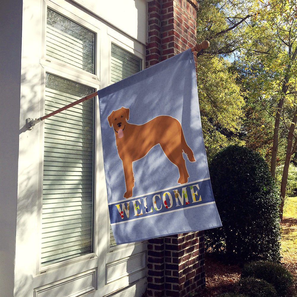 Goldador Welcome House Flag 28x40 Porch Sleeve Pole Decorative Outside Yard Banner Artwork Wall Hanging, Polyester