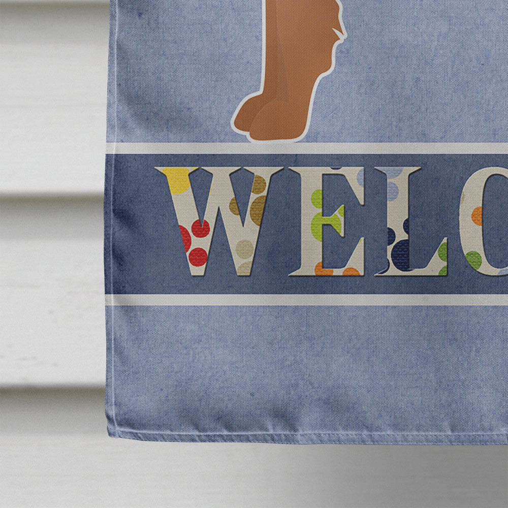 Goldador Welcome House Flag 28x40 Porch Sleeve Pole Decorative Outside Yard Banner Artwork Wall Hanging, Polyester