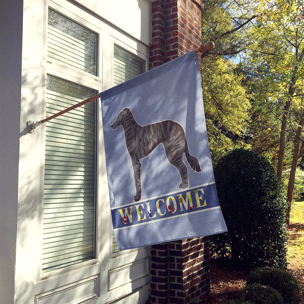 Longdog Welcome House Flag 28x40 Porch Sleeve Pole Decorative Outside Yard Banner Artwork Wall Hanging, Polyester