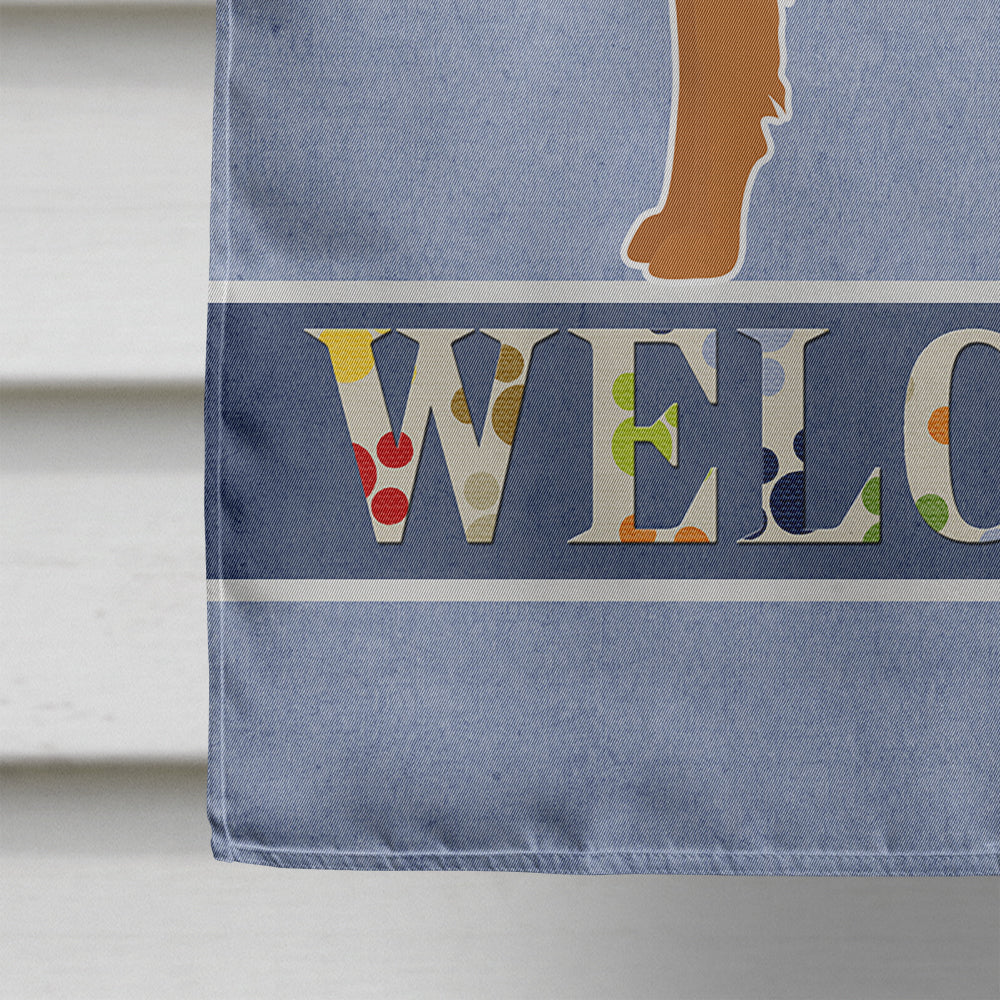 Lurcher #2 Welcome House Flag 28x40 Porch Sleeve Pole Decorative Outside Yard Banner Artwork Wall Hanging, Polyester