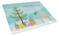 Akita Shepherd Christmas Tree Cutting Board Tempered Glass Kitchen Cutting Surface, Heat Resistant Chopping, Non-Slip Feet, Food Prep & Serving