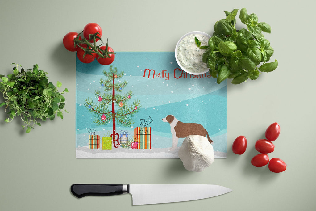 Borador Christmas Tree Cutting Board Tempered Glass Kitchen Cutting Surface, Heat Resistant Chopping, Non-Slip Feet, Food Prep & Serving