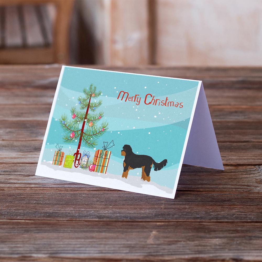 Black and Tan Cavapoo Christmas Tree Greeting Cards Pack of 8 Blank Cards with Envelopes Whimsical A7 Size 5x7