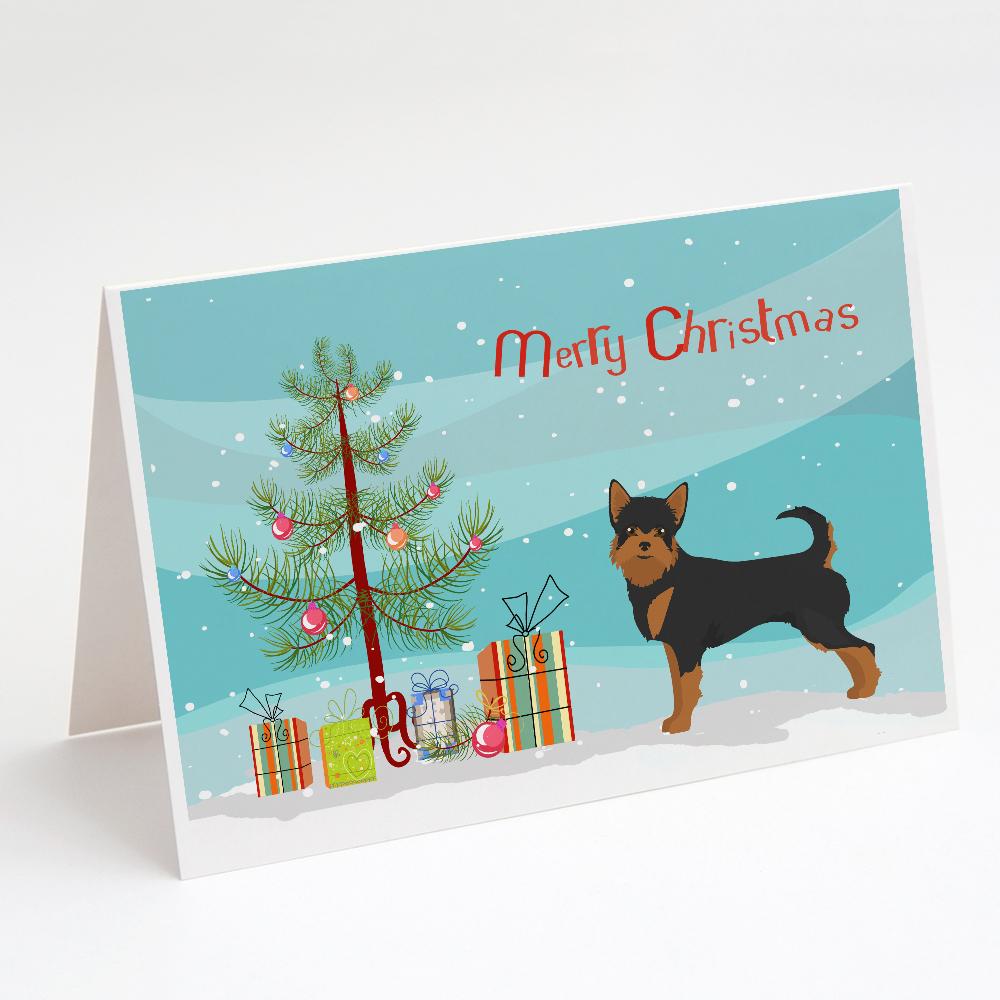 Black and Tan Chorkie Christmas Tree Greeting Cards Pack of 8 Blank Cards with Envelopes Whimsical A7 Size 5x7