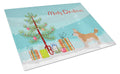 Corgi Husky Mix Christmas Tree Cutting Board Tempered Glass Kitchen Cutting Surface, Heat Resistant Chopping, Non-Slip Feet, Food Prep & Serving
