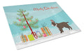 Black French Bulldog Pit Bull Mix Christmas Tree Cutting Board Tempered Glass Kitchen Cutting Surface, Heat Resistant Chopping, Non-Slip Feet, Food Prep & Serving