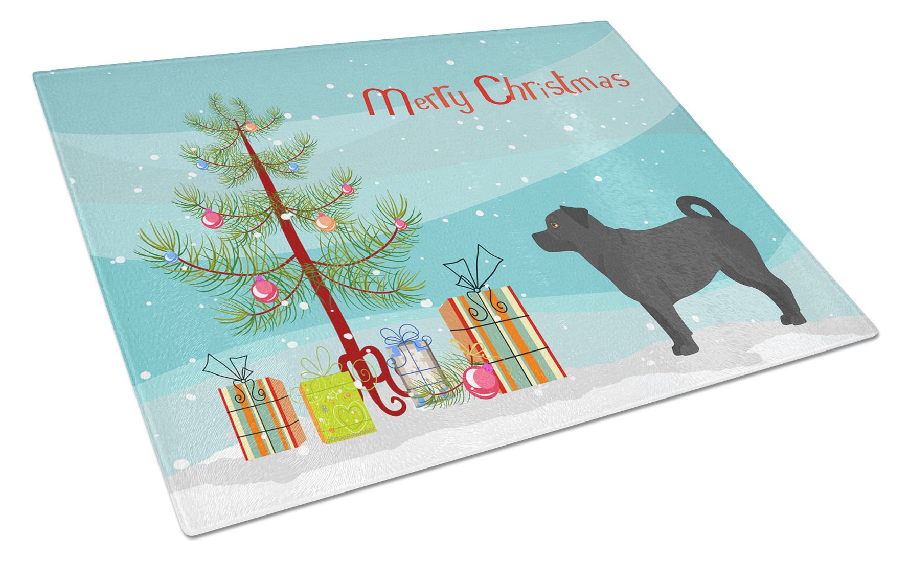 Balck Jug Christmas Tree Cutting Board Tempered Glass Kitchen Cutting Surface, Heat Resistant Chopping, Non-Slip Feet, Food Prep & Serving