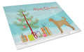 Tan Labradoodle Christmas Tree Cutting Board Tempered Glass Kitchen Cutting Surface, Heat Resistant Chopping, Non-Slip Feet, Food Prep & Serving