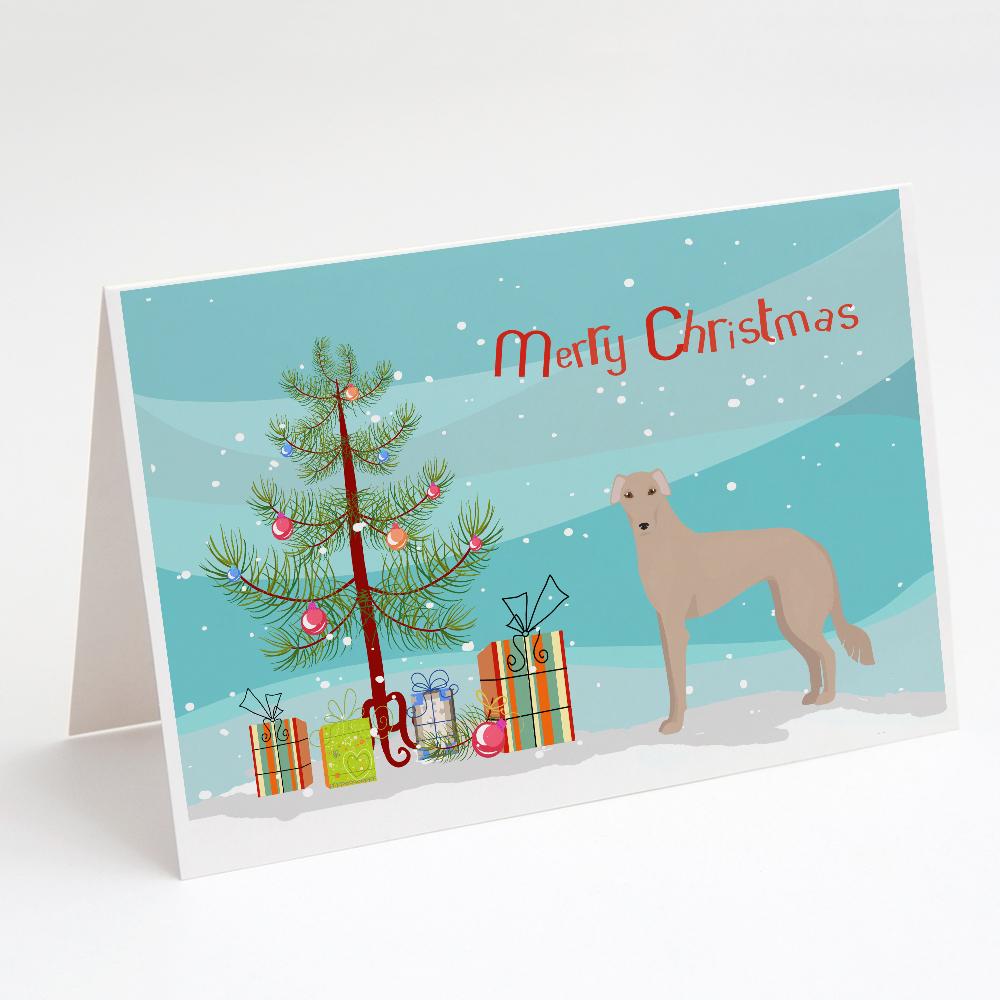 Tan Longdog Christmas Tree Greeting Cards Pack of 8 Blank Cards with Envelopes Whimsical A7 Size 5x7
