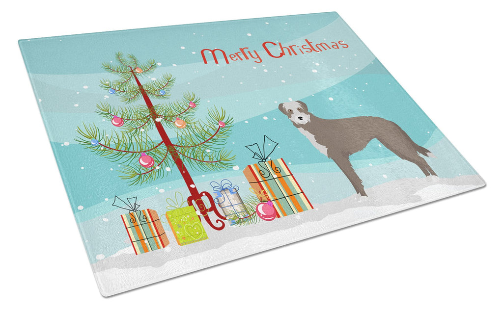Lurcher #1 Christmas Tree Cutting Board Tempered Glass Kitchen Cutting Surface, Heat Resistant Chopping, Non-Slip Feet, Food Prep & Serving