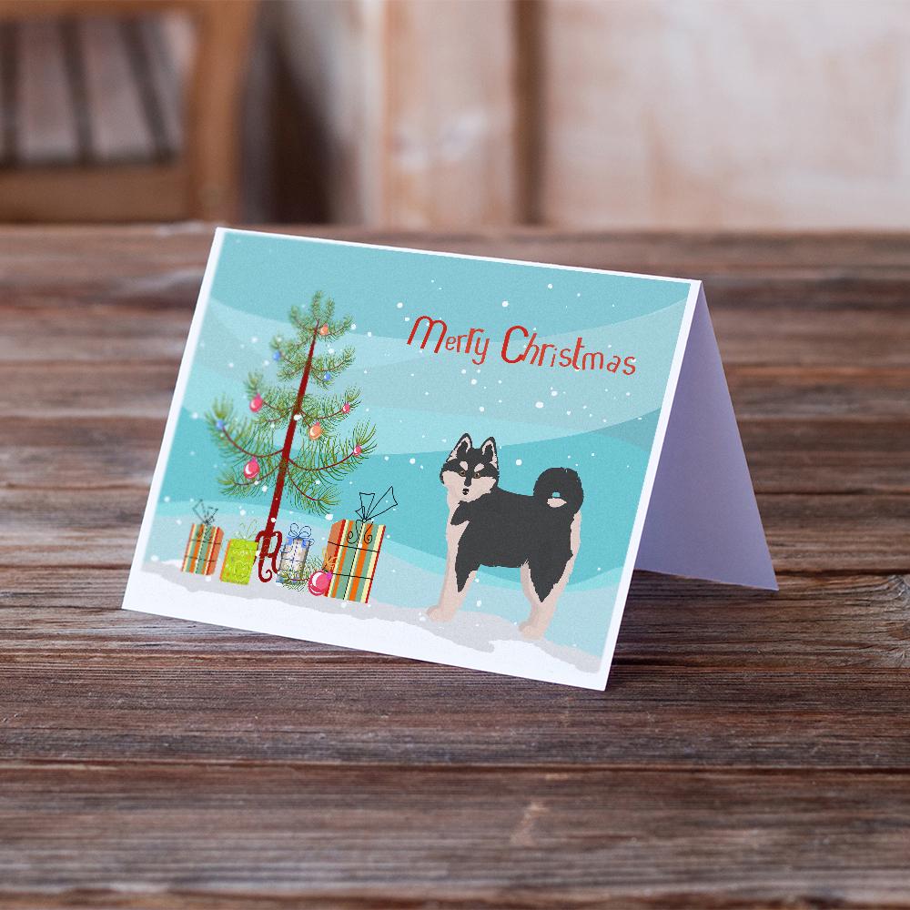 Pomsky #1 Christmas Tree Greeting Cards Pack of 8 Blank Cards with Envelopes Whimsical A7 Size 5x7