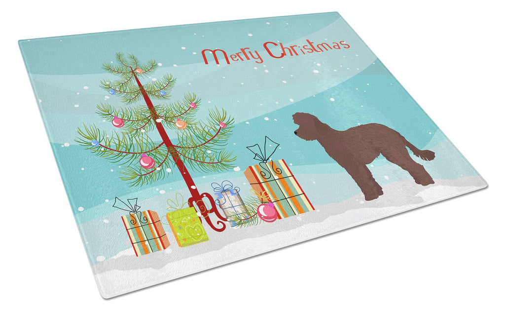 Whoodle #1 Christmas Tree Cutting Board Tempered Glass Kitchen Cutting Surface, Heat Resistant Chopping, Non-Slip Feet, Food Prep & Serving
