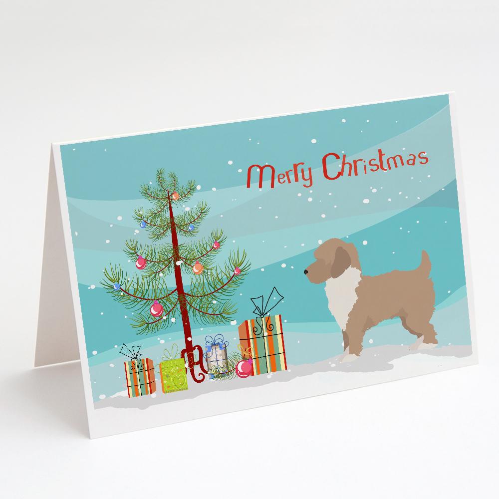Yorkiepoo #2 Christmas Tree Greeting Cards Pack of 8 Blank Cards with Envelopes Whimsical A7 Size 5x7