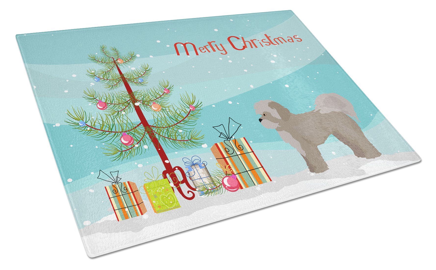 Zuchon #1 Christmas Tree Cutting Board Tempered Glass Kitchen Cutting Surface, Heat Resistant Chopping, Non-Slip Feet, Food Prep & Serving