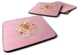Chow Chow #1 Pink Flowers Foam Coasters Set of 4 Cup Coasters for Indoor Outdoor, Tabletop Protection, Anti Slip, Mouse pad Material