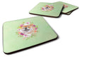 Chow Chow #2 Green Flowers Foam Coasters Set of 4 Cup Coasters for Indoor Outdoor, Tabletop Protection, Anti Slip, Mouse pad Material