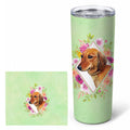 Dachshund Red #1 Green Flowers Stainless Steel Skinny Tumbler 20 oz Vacuum Double Walled Reusable Insulated Travel Cup