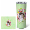 Shih Tzu Green Flowers Stainless Steel Skinny Tumbler 20 oz Vacuum Double Walled Reusable Insulated Travel Cup