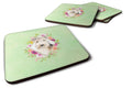 Lakeland Terrier Green Flowers Foam Coasters Set of 4 Cup Coasters for Indoor Outdoor, Tabletop Protection, Anti Slip, Mouse pad Material