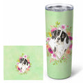 English Pointer Green Flowers Stainless Steel Skinny Tumbler 20 oz Vacuum Double Walled Reusable Insulated Travel Cup