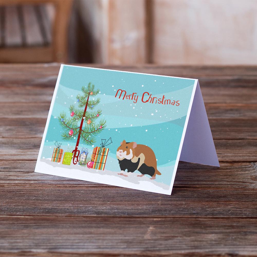 European Hamster Merry Christmas Greeting Cards Pack of 8 Blank Cards with Envelopes Whimsical A7 Size 5x7