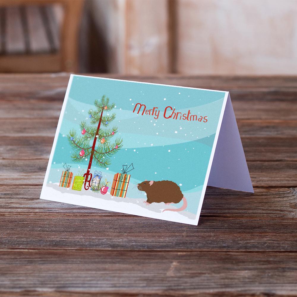 Rex Rat Merry Christmas Greeting Cards Pack of 8 Blank Cards with Envelopes Whimsical A7 Size 5x7