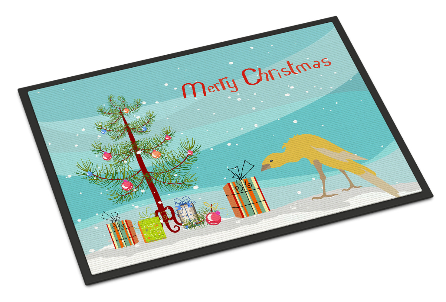 Belgian Hunchback Canary Merry Christmas Doormat Indoor Outdoor 24H X 36W Front Door Mat Rugs for Entryway, Non Slip Washable Low Pile,