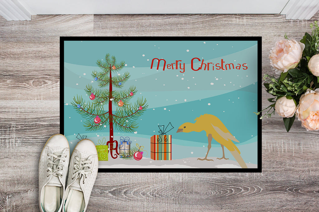 Belgian Hunchback Canary Merry Christmas Doormat Indoor Outdoor 24H X 36W Front Door Mat Rugs for Entryway, Non Slip Washable Low Pile,