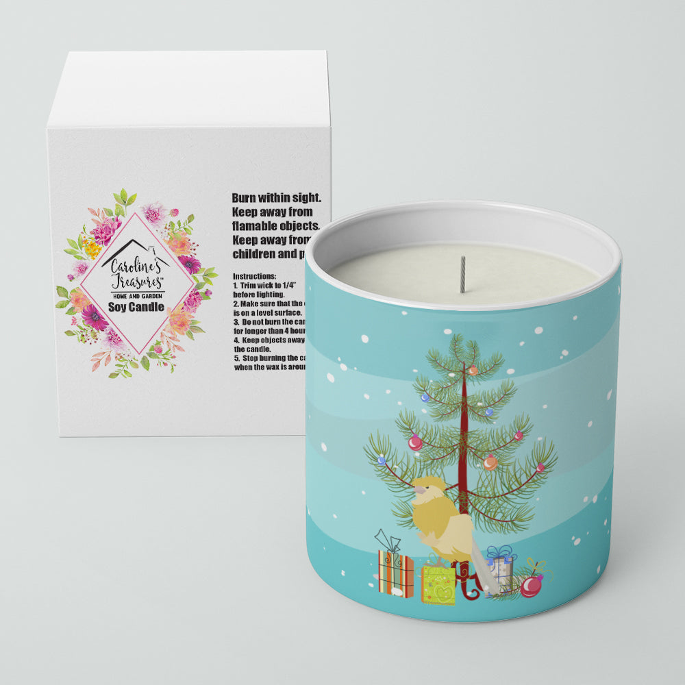French Curly Canary Merry Christmas Decorative Soy Candle Nature Soy Wax Essential Oil Home Decor Ideal for Bedroom Kitchen Bath Office Gift, 10 oz