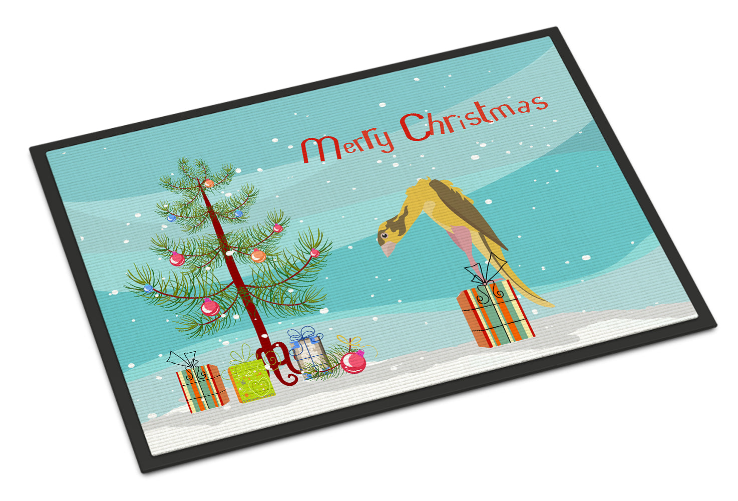 Jibso Canary Merry Christmas Doormat Indoor Outdoor 24H X 36W Front Door Mat Rugs for Entryway, Non Slip Washable Low Pile,
