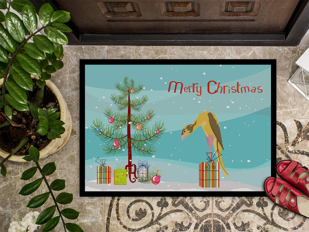 Jibso Canary Merry Christmas Doormat Indoor Outdoor 24H X 36W Front Door Mat Rugs for Entryway, Non Slip Washable Low Pile,
