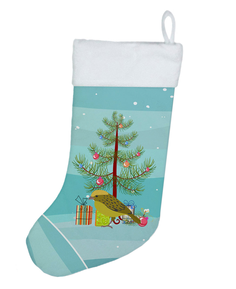 Lizard Canary Merry Christmas Holiday Stocking Double-Sided Print, Polyester Suede,11x18, Made in USA
