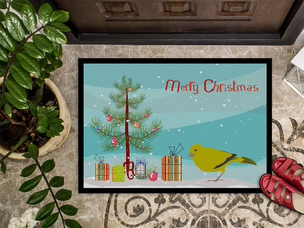 London Canary Merry Christmas Doormat Indoor Outdoor 24H X 36W Front Door Mat Rugs for Entryway, Non Slip Washable Low Pile,