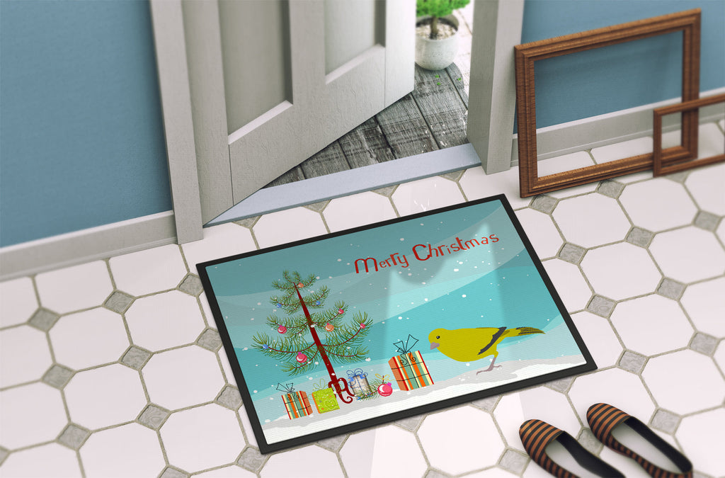 London Canary Merry Christmas Doormat Indoor Outdoor 24H X 36W Front Door Mat Rugs for Entryway, Non Slip Washable Low Pile,